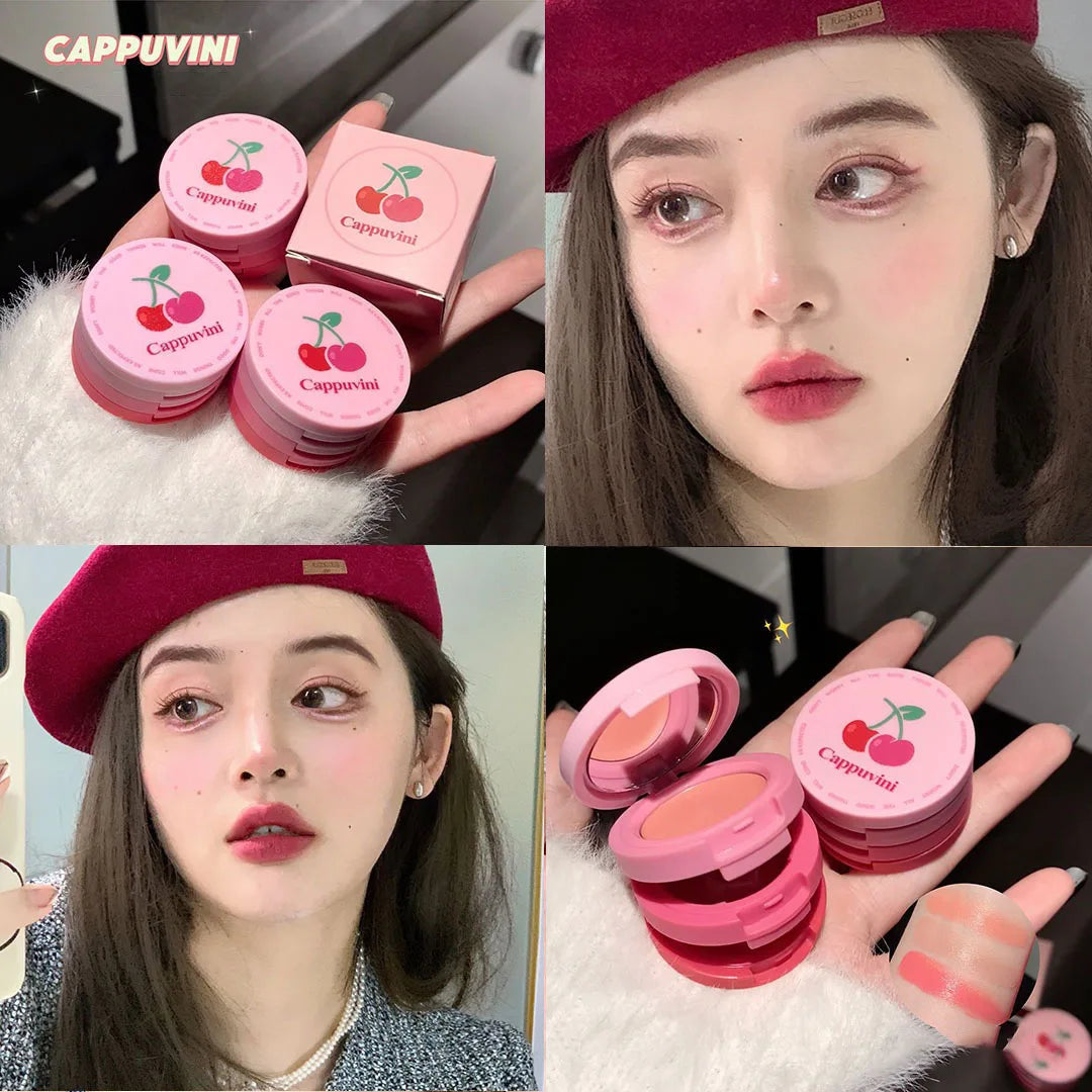 3 in 1 Cream Blush Cherry Watermelon Red Blushes Waterproof Lasting Matte Beauty Blush Cream Peach Face Blush Makeup Cosmetic