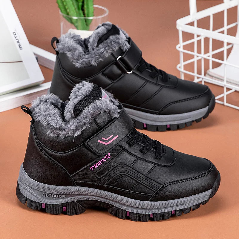 Winter Men's Snow Boots Women Slip On Winter Shoes Waterproof Comfortable Ankle Boots Sneakers Plush Hiking Walking Couple Shoes