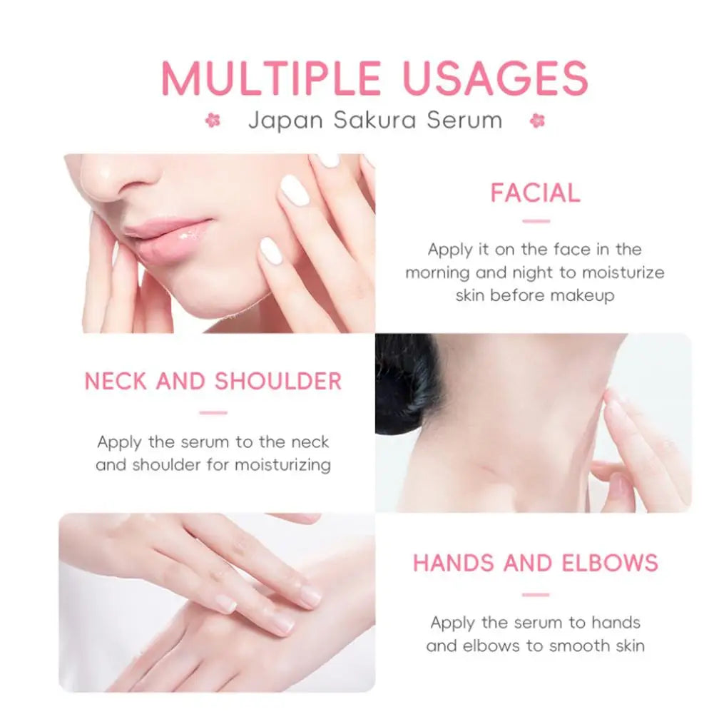 LAIKOU Sakura Face Fluid Essence Moisturizing Skin Shining Cherry Blossom Hyaluronic Acid Serum Beauty Facial Skin Care Products