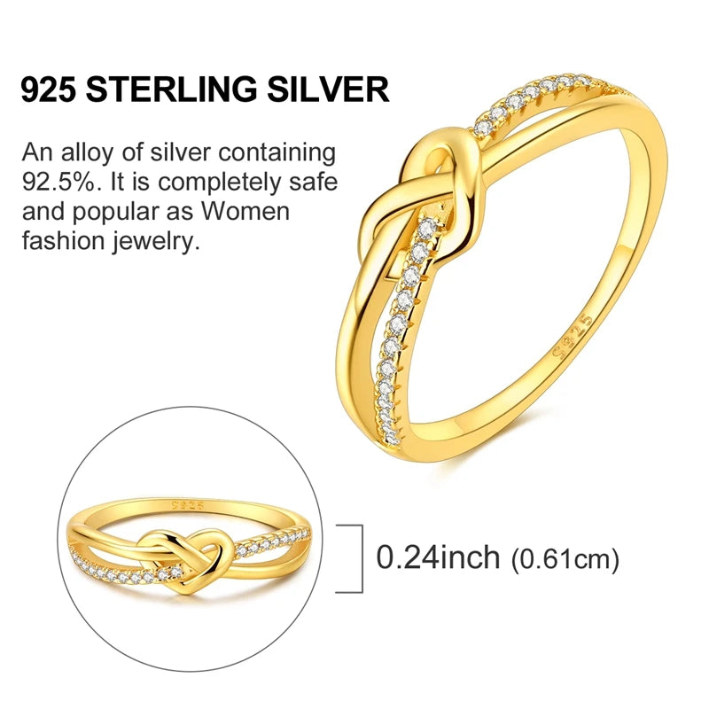 Original 925 Sterling Silver Sparkling Gold Plated Star Firefly Moon Ring For Women Girls Jewelry Birthday Anniversary Gifts