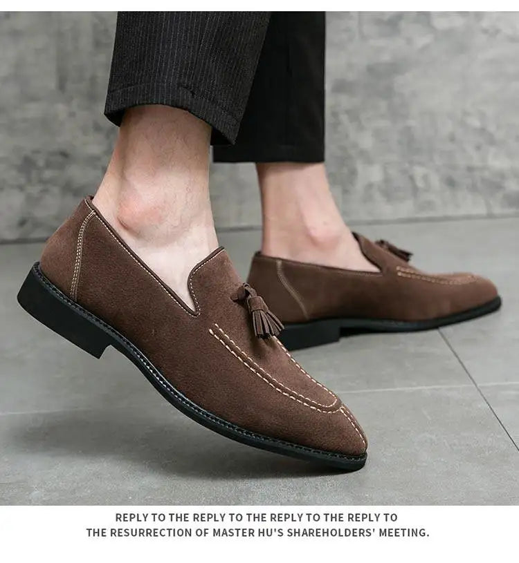 Men's Casual Leather Shoes Mens Fashion Patchwork Party Wedding Loafers Moccasins Men Slip-on Light Comfortable Driving Flats