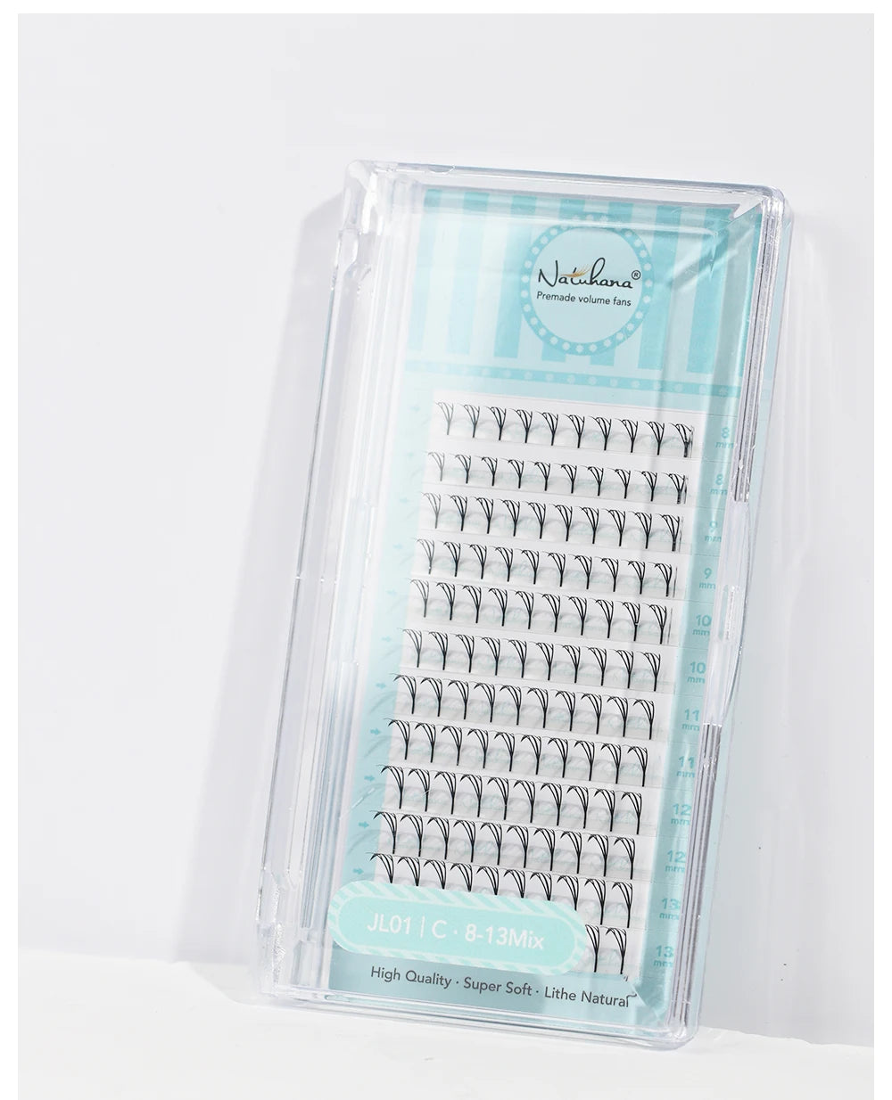 NATUHANA Narrow Spiky Premade Fans Fairy Wings Eyelash Extensions Anime Manga Style Soft Wispy Volume Lashes DIY Salon
