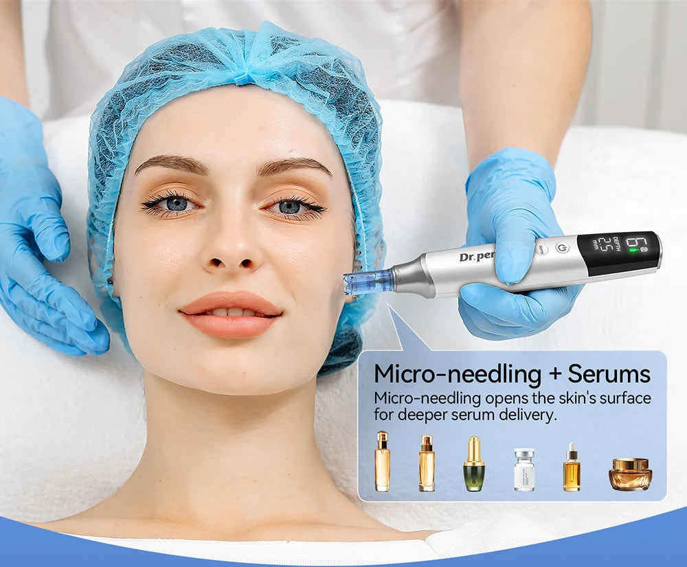 1PCS Original Dr. pen M9 Microneedling Pen 0.2mm 6 Speeds Type-C Charger 10 Cartridges Needle