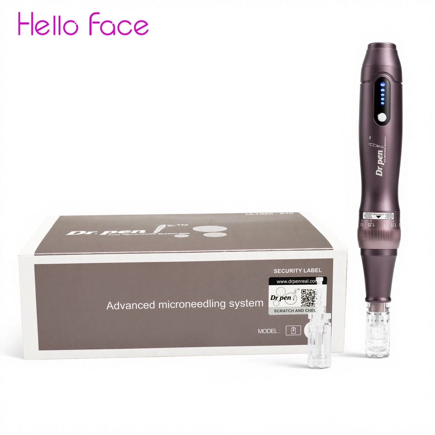 Original Dr. pen A10 Microneedling Pen 0.25mm 5 Speeds Type-C Charger 2 Cartridges Wave Needle Design