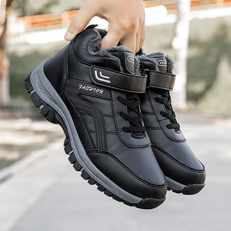 Winter Men's Snow Boots Women Slip On Winter Shoes Waterproof Comfortable Ankle Boots Sneakers Plush Hiking Walking Couple Shoes