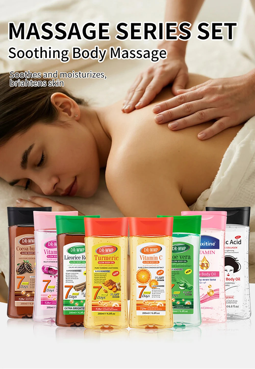 Kojic Acid Body Massage Essential Oil Nourishes Skin Foreign Trade Full Body SPA Cocoa Butter Scraping Moisturizing Body Gel Oil