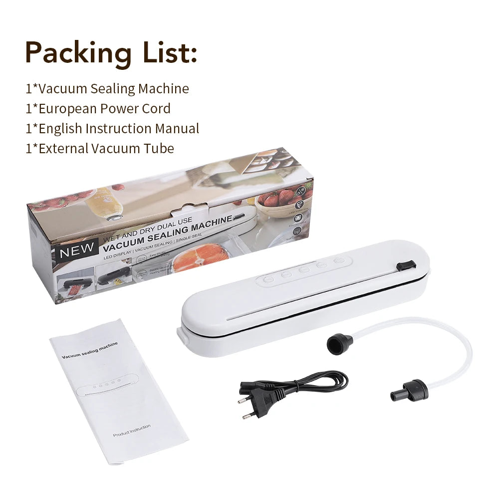 280/200mm 110/220V Heat Seal Machine Household Impulse Vacuum & Power Suction Food Meat Plastic Bag Sealer Kitchen Fruit Storage