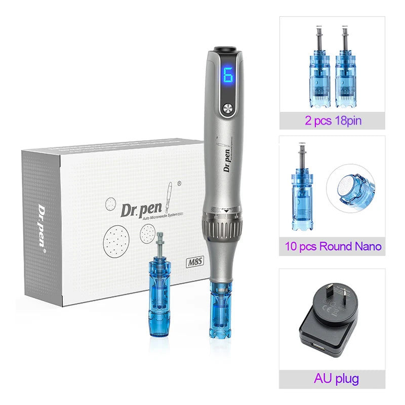 Dr. pen Ultima M8S Wireless Professional Derma Pen with 12 Needle Microneedle Anti Backflow Micro Pen 0.25 MM Needle length