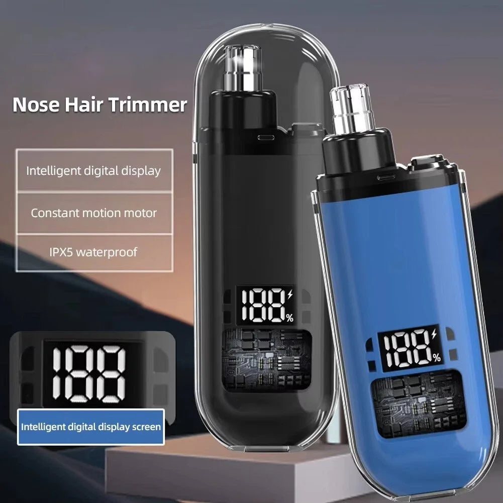 Electric Nose Hair Trimmer for Men Women - 2-in-1 Rechargeable Ear Nose Clipper, Painless Eyebrow Shaver, Washable Cutter