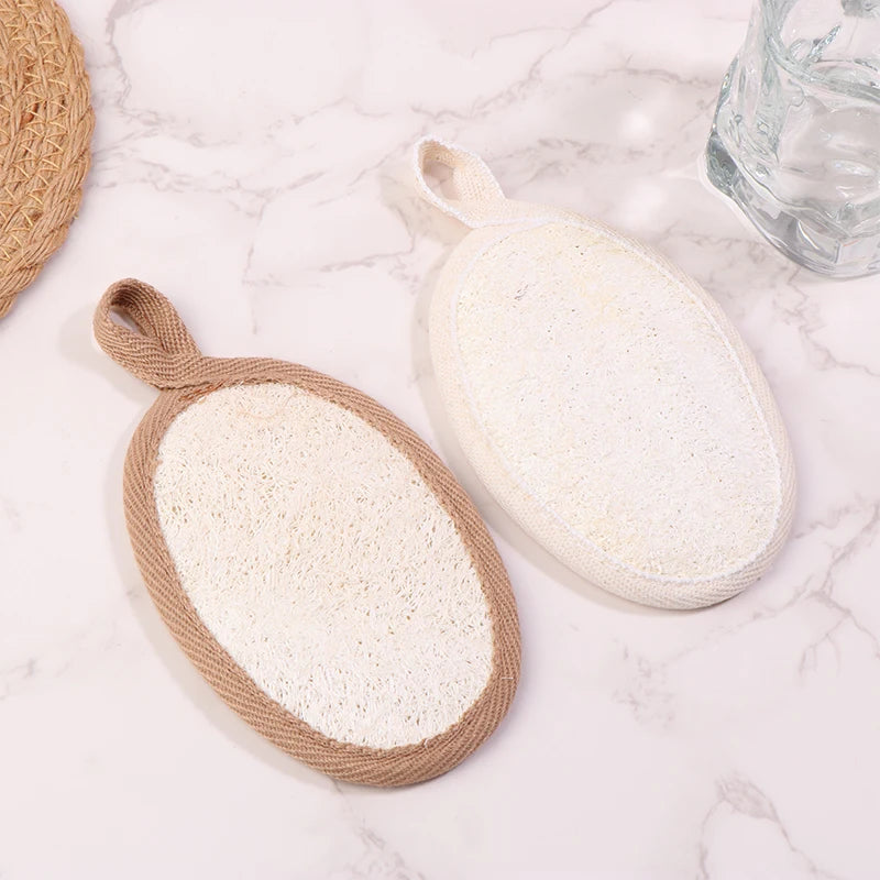 【Natural Loofah Body Scrubber Soft Exfoliating Sponge Shower Brush Cleaner Pad Body Skin Care Tool Bath Exfoliator Shower Puff】
