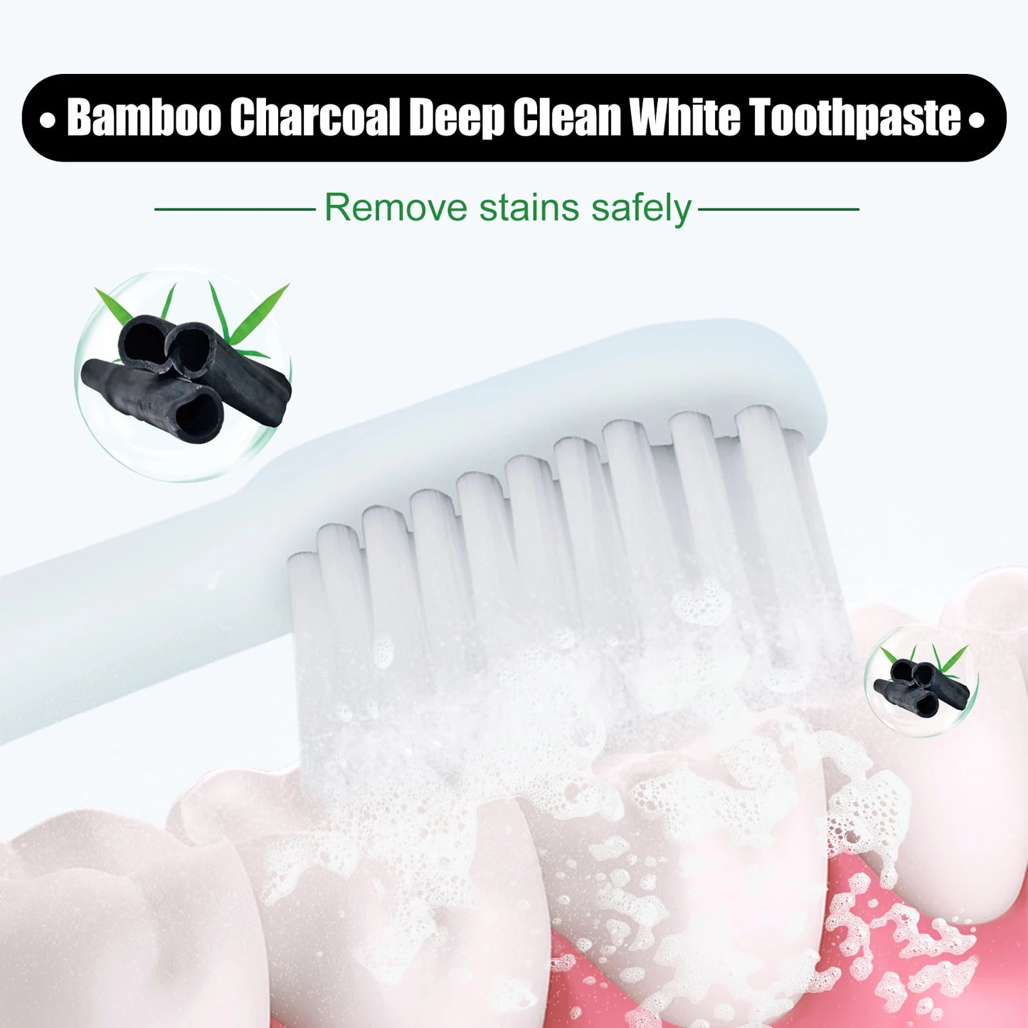 Clean White Toothpaste Effectively Remove Dental Plaque Eliminate Oral Odors Caring for Dental Health Bamboo Charcoal Toothpaste