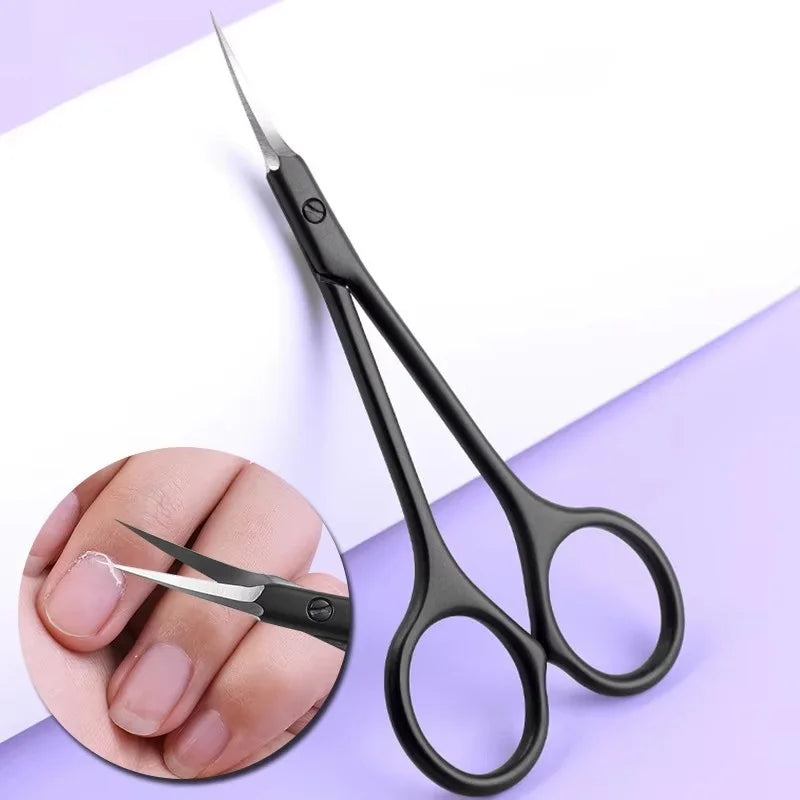 Stainless Steel Cuticle Scissors Dead Skin Remover For Nails Art Clippers Russian Nail Scissors Manicure Curved Tip Scissor