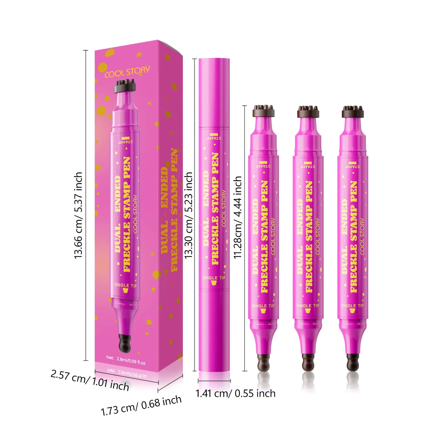 Double Eyeliner Freckles Pen All-in-One Natural Waterproof Lasting Seal Spot Pen Natural Simulation Concealer Pen Makeup Tools