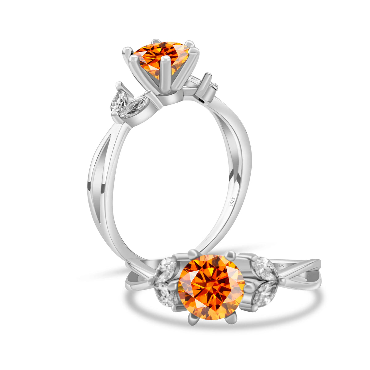 6.5MM 1CT D Color Moissanite Ring S925 Sterling Silver super Sparkling Ring Woman Man Daily Wear Engagement Wedding Rings Gift