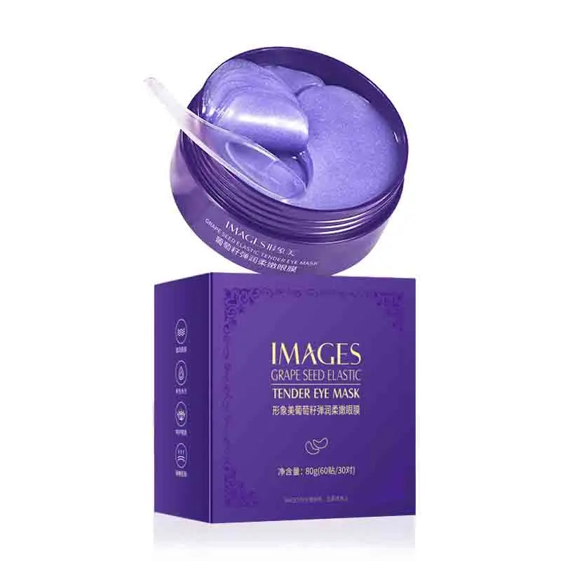 60pcs/box IMAGES Vitamin C Grape Crystal Collagen Eye Mask Anti Dark Circles Eyes Bags Moisturizing Eye Patches Eyes Skin Care