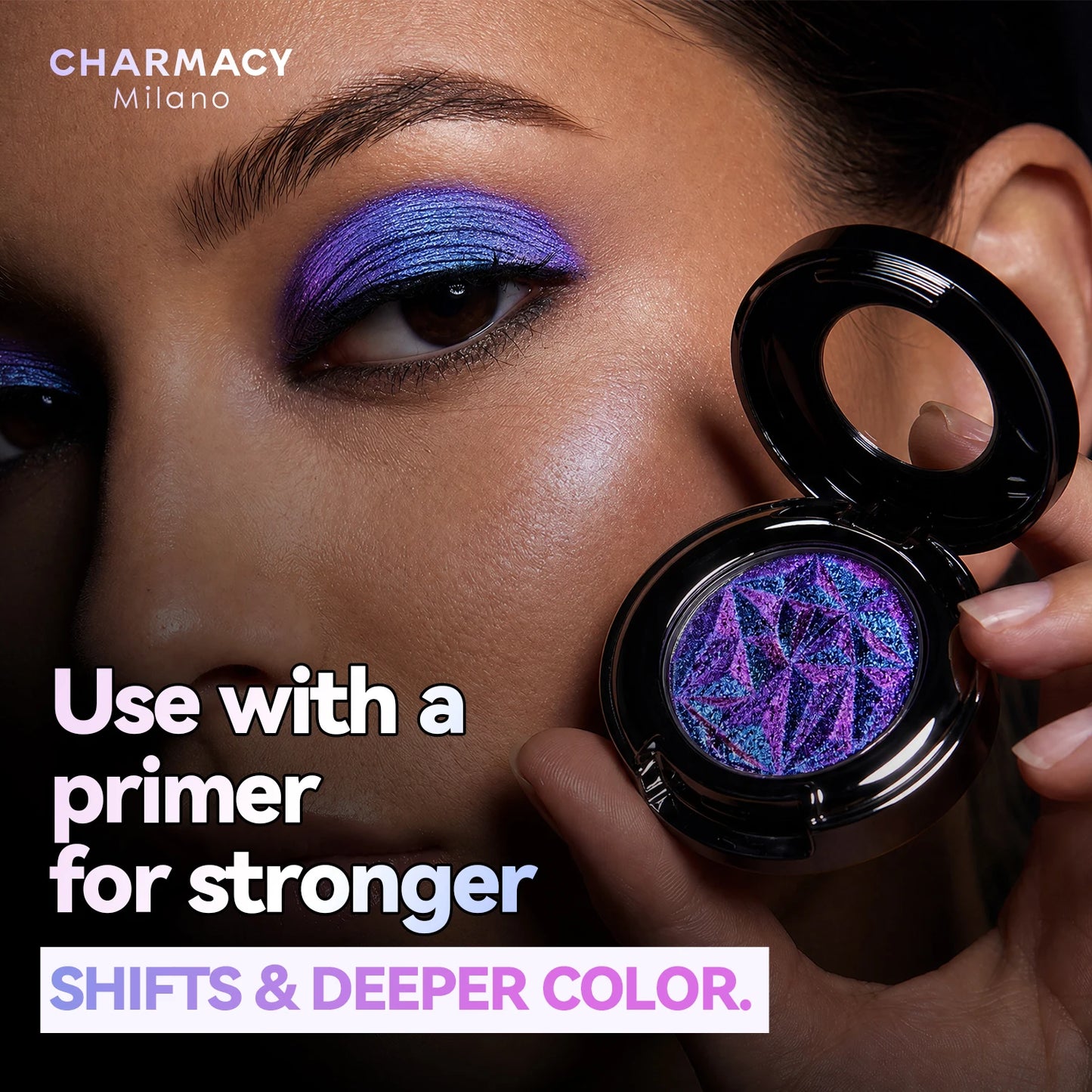 CHARMACY Multichrome Glitter Eyeshadow Set with Primer Long-lasting High Chrome Pigment Eye Shadow Cosmetic Makeup for Women