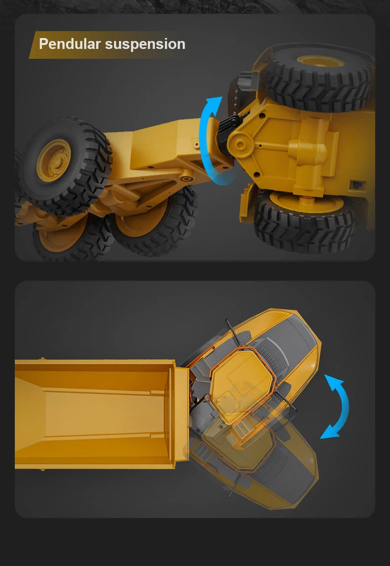 Double E E591 1/20 A40G RC Car Engineering Vehicle Kids Remote Controlled Articulated Dump Truck Toys for Boys Christmas Gifts