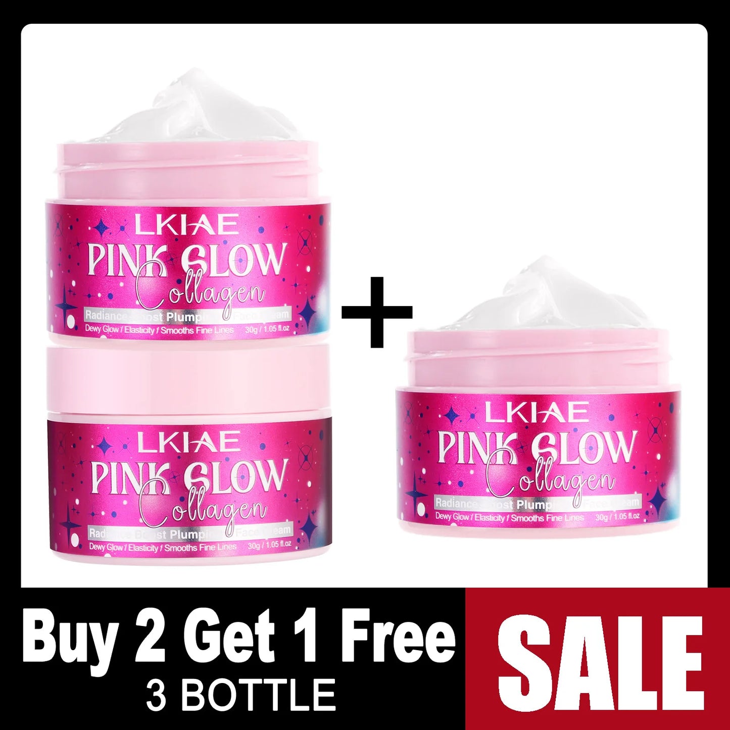 LKIAE Pink Glow Women Facial Cream, Brightening, With Shea Butter, Niacinamide, Collagen, For All Skin, Even Sensitive Skin
