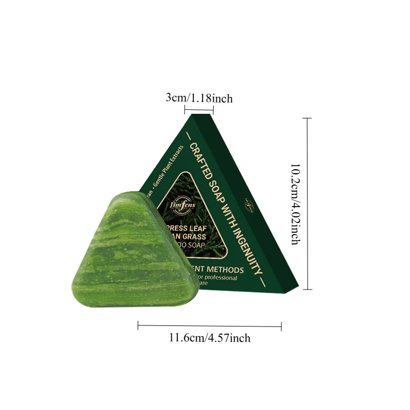 120G Cypress Leaf Usman Grass Shampoo Bar, Enriched With Ginseng, Cypress Leaf, and Other Herbal Extracts