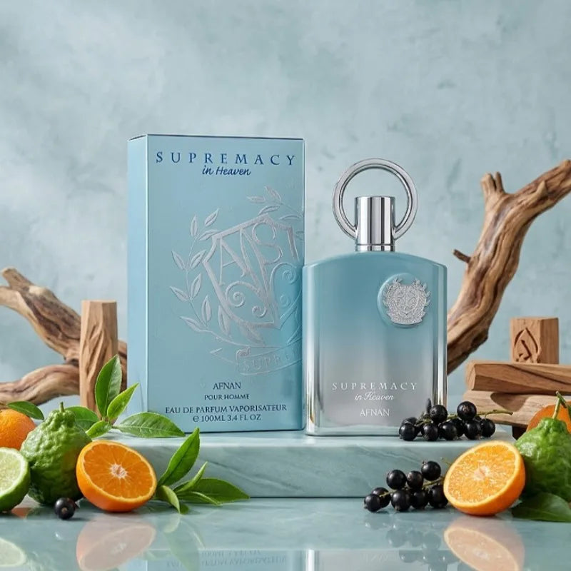 AFNAN Supremacy in Heaven Perfume 100ml Unisex Eau De Parfum Fresh Citrus Green Tea Fragrance Long Lasting Musk Woody Sandalwood