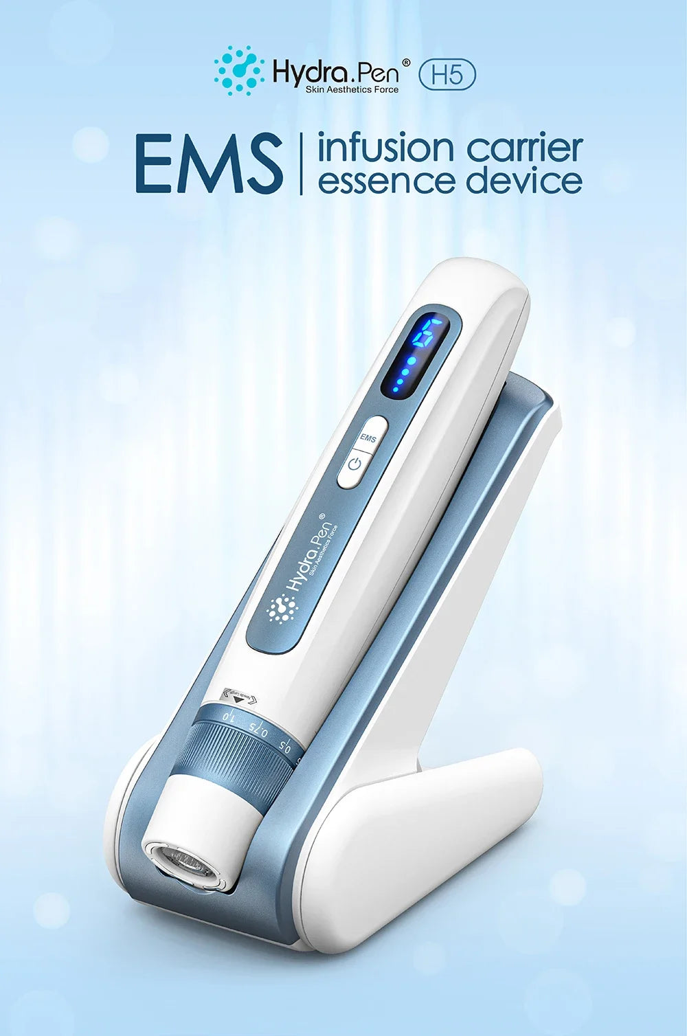 Latest 2 in 1 Microneedling Beauty Instrument Wireless Derma Pen H5 4 Pole EMS Microcurrent Skin Care 0.2MM