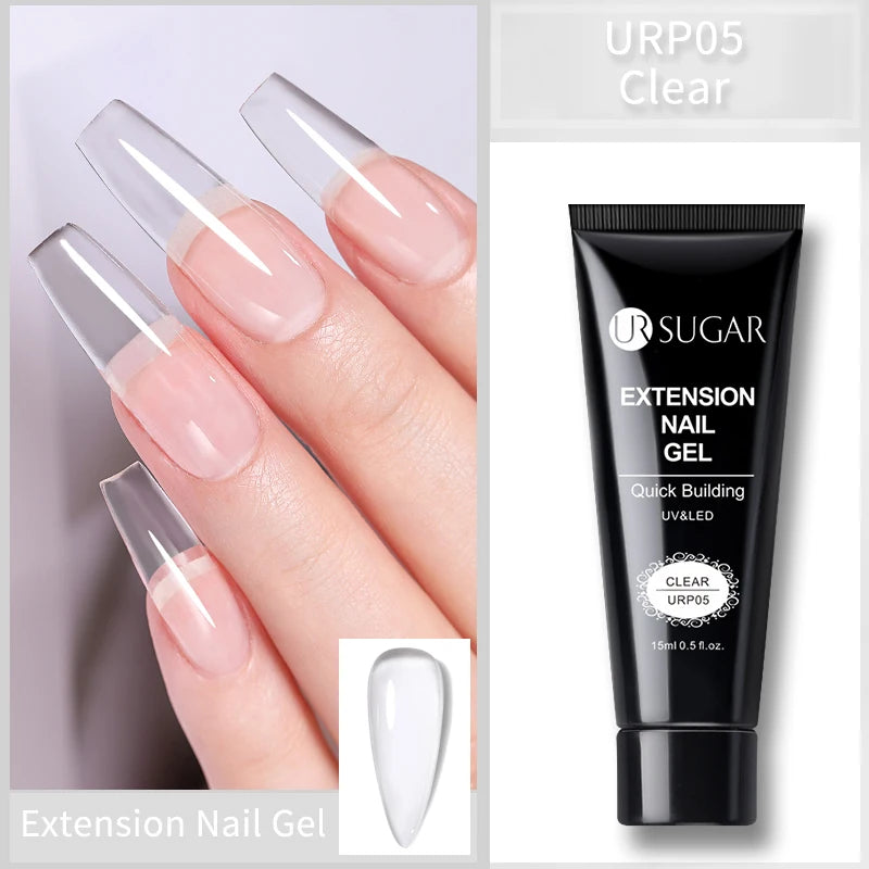 UR SUGAR 15ml 4/6PCS Nail Extension Gel Kit Quick Building Hard Gel Acrylic Crystal Nude Gel Nail Polish UV Construction Gel Set