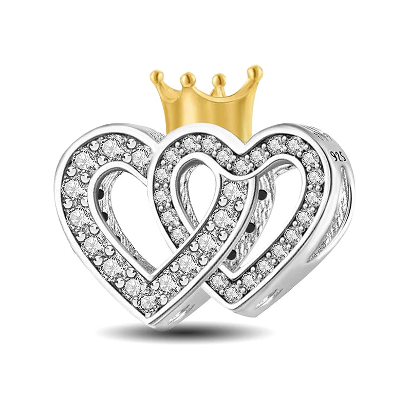Shecharms 925 Sterling Silver Love Heart Firefly Golden Series Charms Fit DIY Making Bracelet Necklace High Quality Fine Jewelry