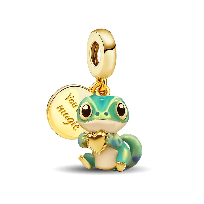 Shecharms 925 Sterling Silver Love Heart Firefly Golden Series Charms Fit DIY Making Bracelet Necklace High Quality Fine Jewelry