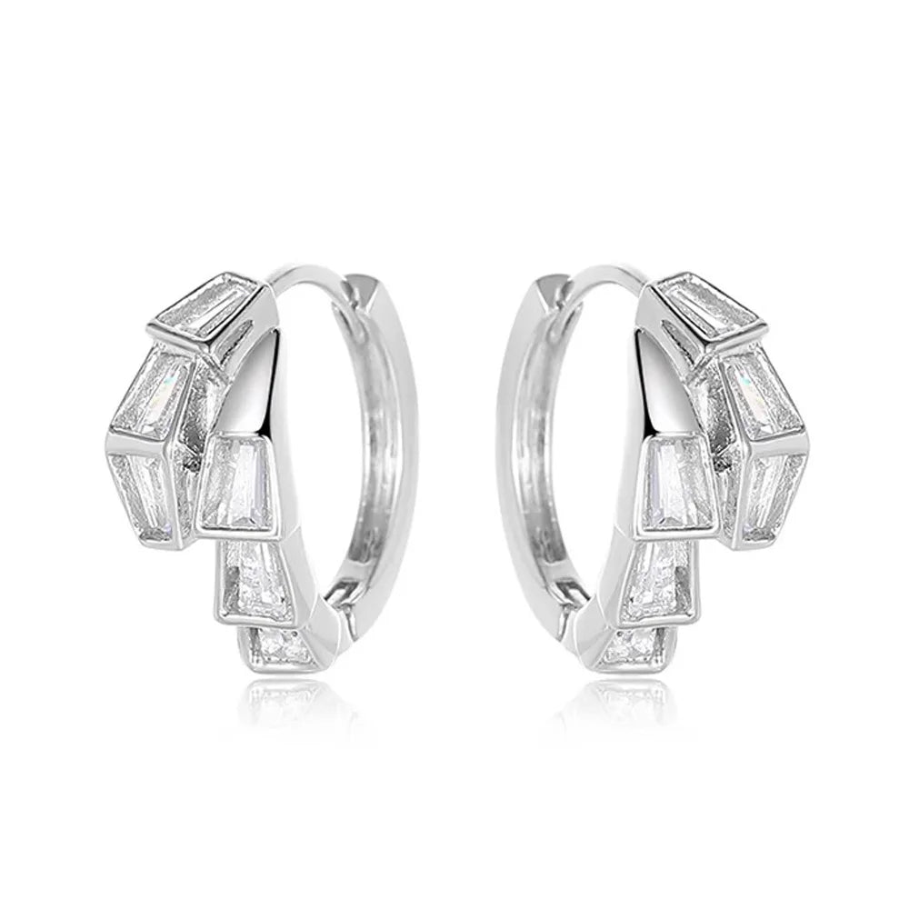 925 Sterling Silver Fashion Minimalist Geometric Snake Earrings Birthday Party Anniversary Gift