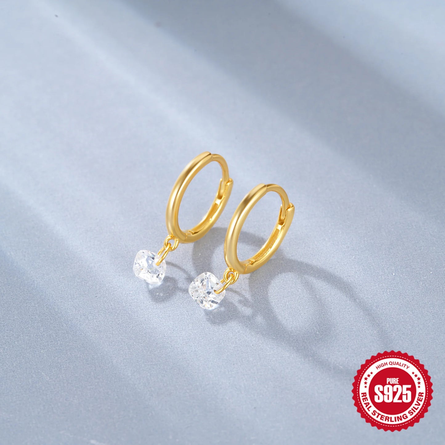 CANNER Eight Pointed Star Moon Tassel Zircon 925 Sterling Silver Drop Earrings For Women Ins Pearl Flower Minimalism Earrings