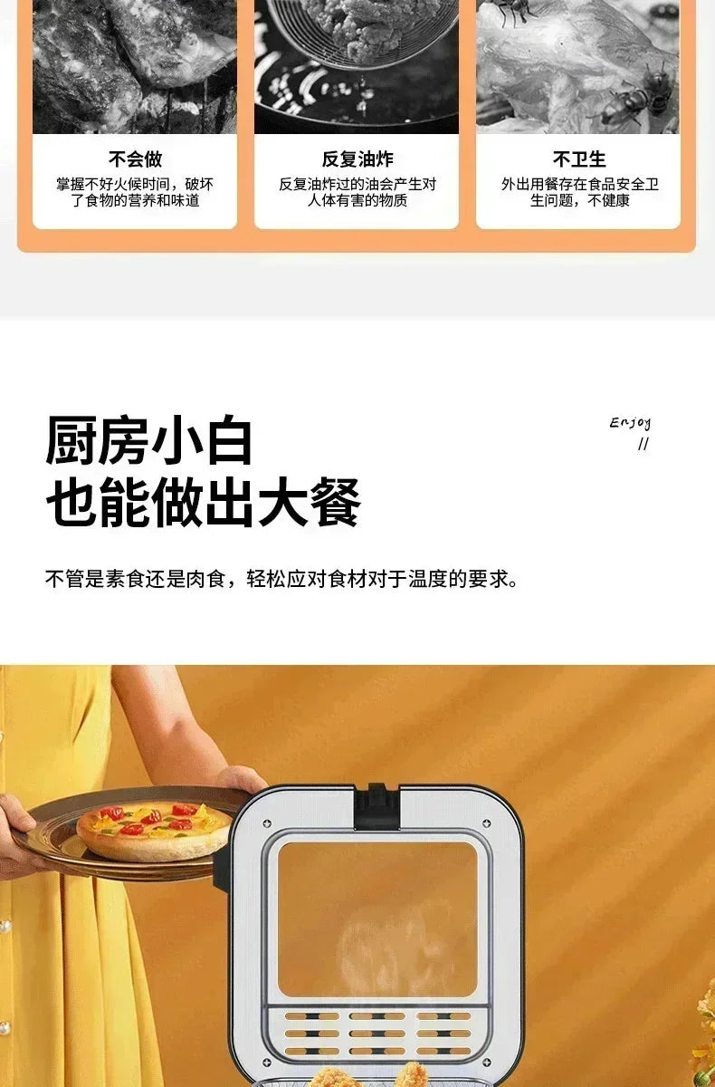 110V 220V 1000W 2.5L Square Fryer Multifunctional Electric Fryer French Fries Chicken Wings Snacks