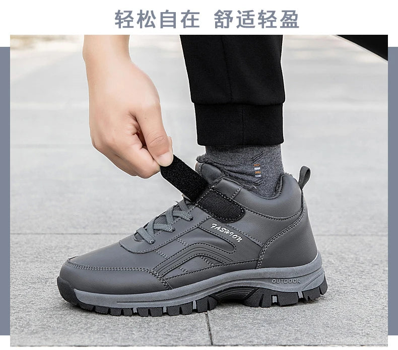 Winter Men's Snow Boots Women Slip On Winter Shoes Waterproof Comfortable Ankle Boots Sneakers Plush Hiking Walking Couple Shoes