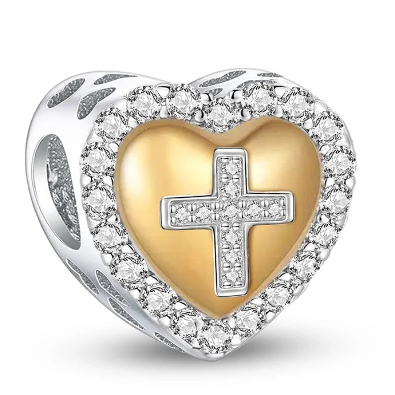 Shecharms 925 Sterling Silver Love Heart Firefly Golden Series Charms Fit DIY Making Bracelet Necklace High Quality Fine Jewelry