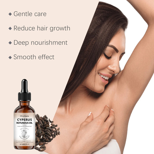 Pure Cyperus Rotundus Oil for Hair Removal Essence Reduce Armpit Arms Body Hair Inhibitor Shrink Pores Smooth Skin Care Serum