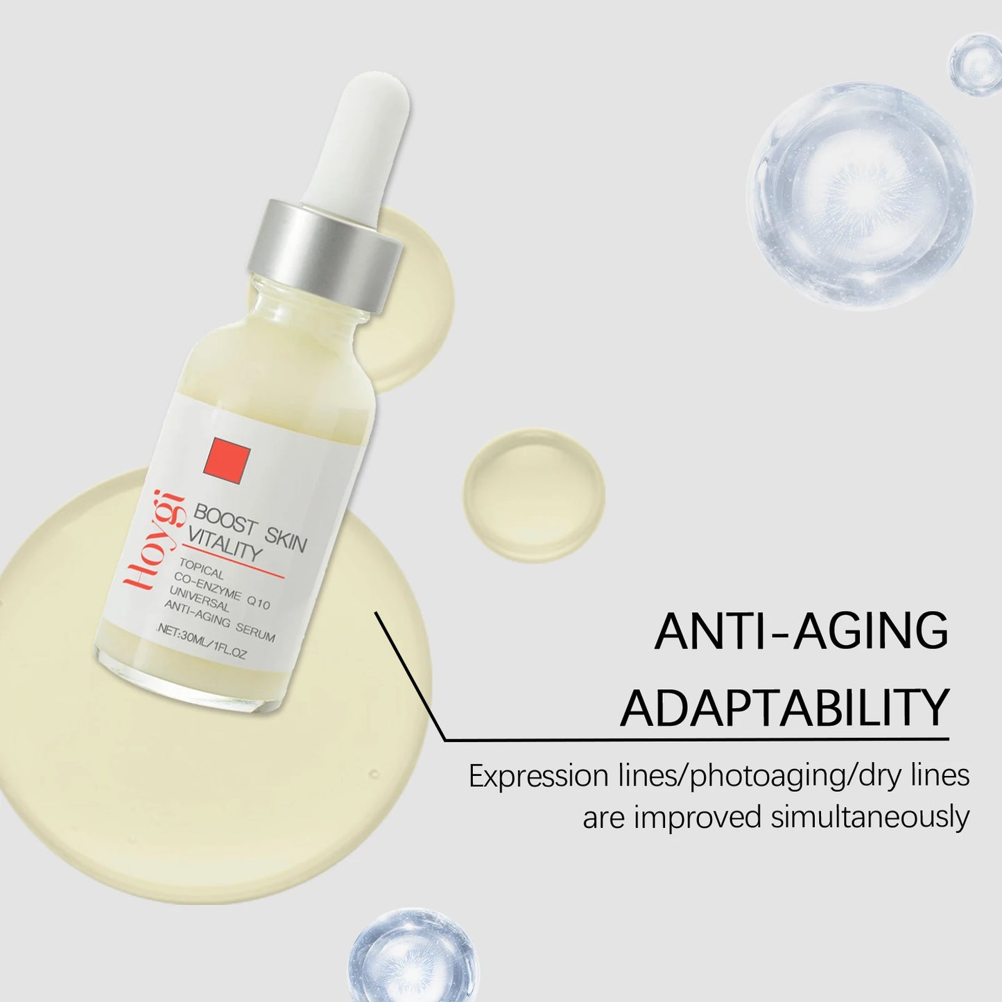 Coenzyme Q10 Face Serum Anti Aging Smooths Neck Wrinkles Fine Lines Energizes Dull Skin Brightening Hydrate Firming Facial Serum