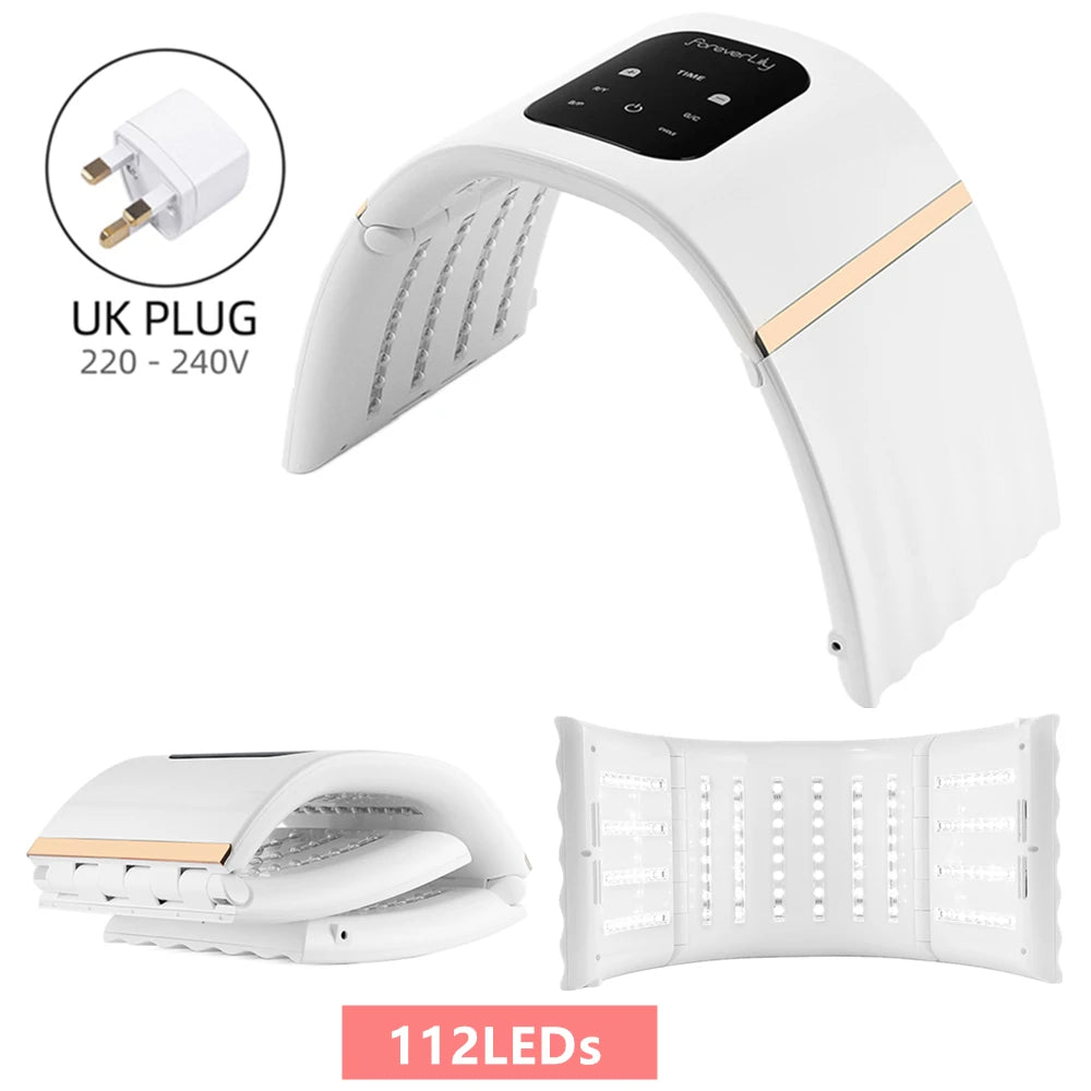 2 IN 1 Foldable 7 Color LED Photon 30-60℃ Heating Threapy Face&Body Mask Machine Salon Home Use Skin Rejuvenation Acne Skin Care