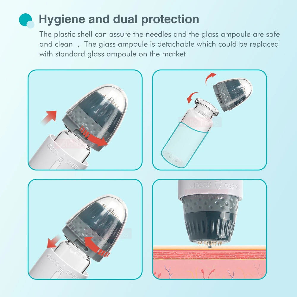 Hello Face Derma Stamp Titanium Microneedle Bio Needle H24 Hydra Needle Efficient Adjustable Needle 0.25 mm needle length