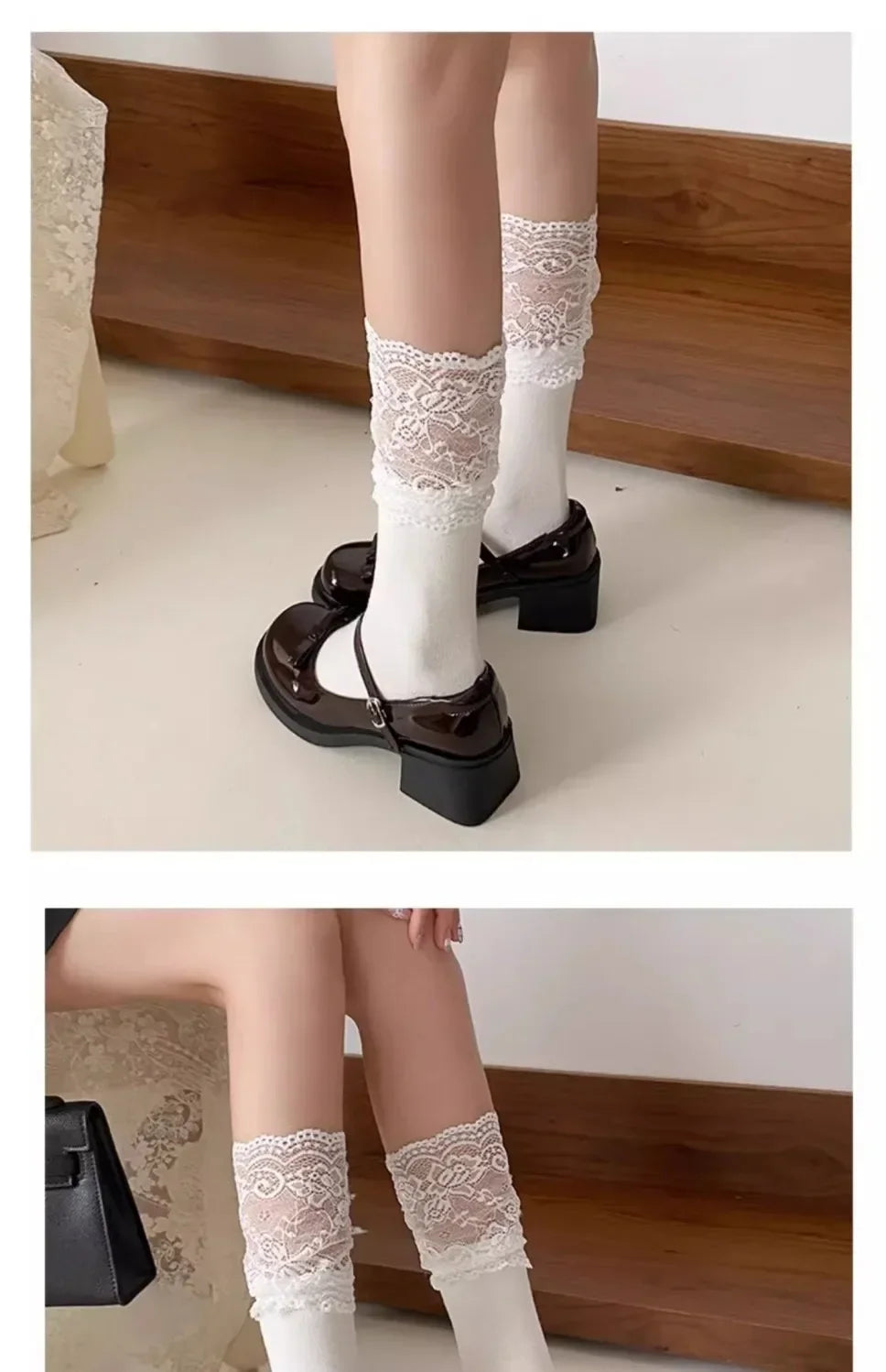 Retro Mary Jane Shoes Women's Chunky Heel Butterfly Knot Japanese JK Style Brown Buckle Strap Simple Design Summer Shoes
