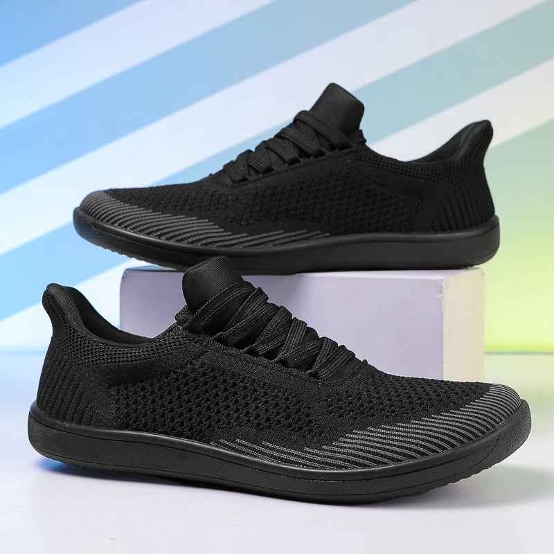 Plus Size 50 51 52 53 54 Wide Toe Box Barefoot Shoes Men Casual Mesh Shoes Minimalist Zero Drop Sneakers Breathable Big Foot