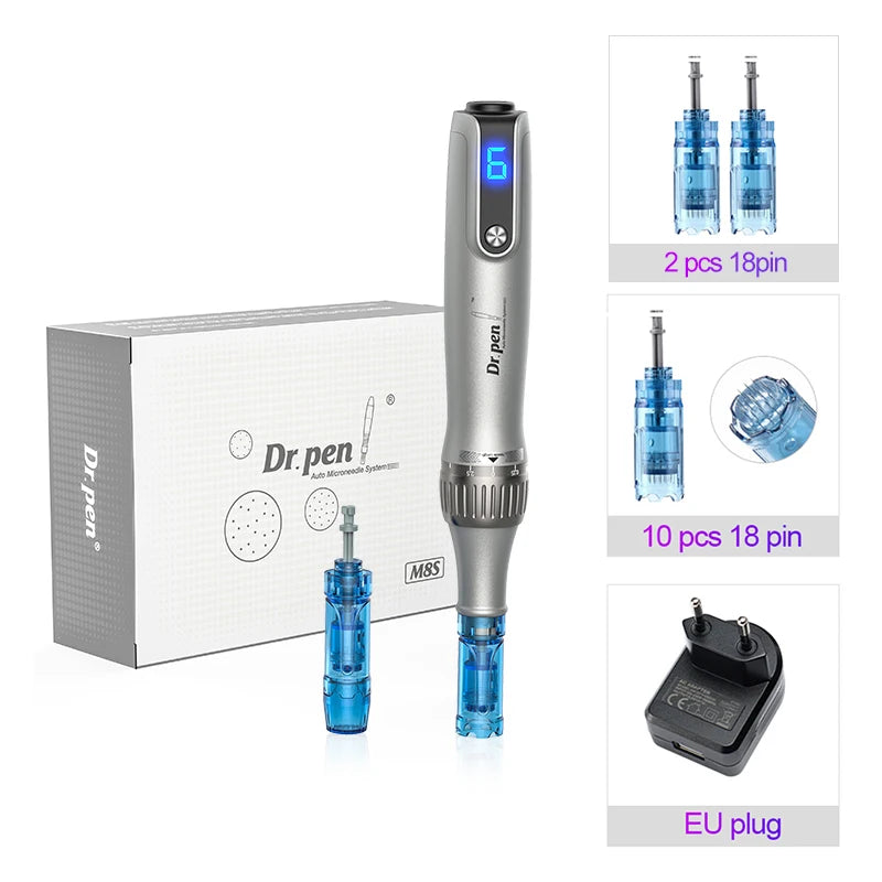Dr. pen Ultima M8S Wireless Professional Derma Pen with 12 Needle Microneedle Anti Backflow Micro Pen 0.25 MM Needle length