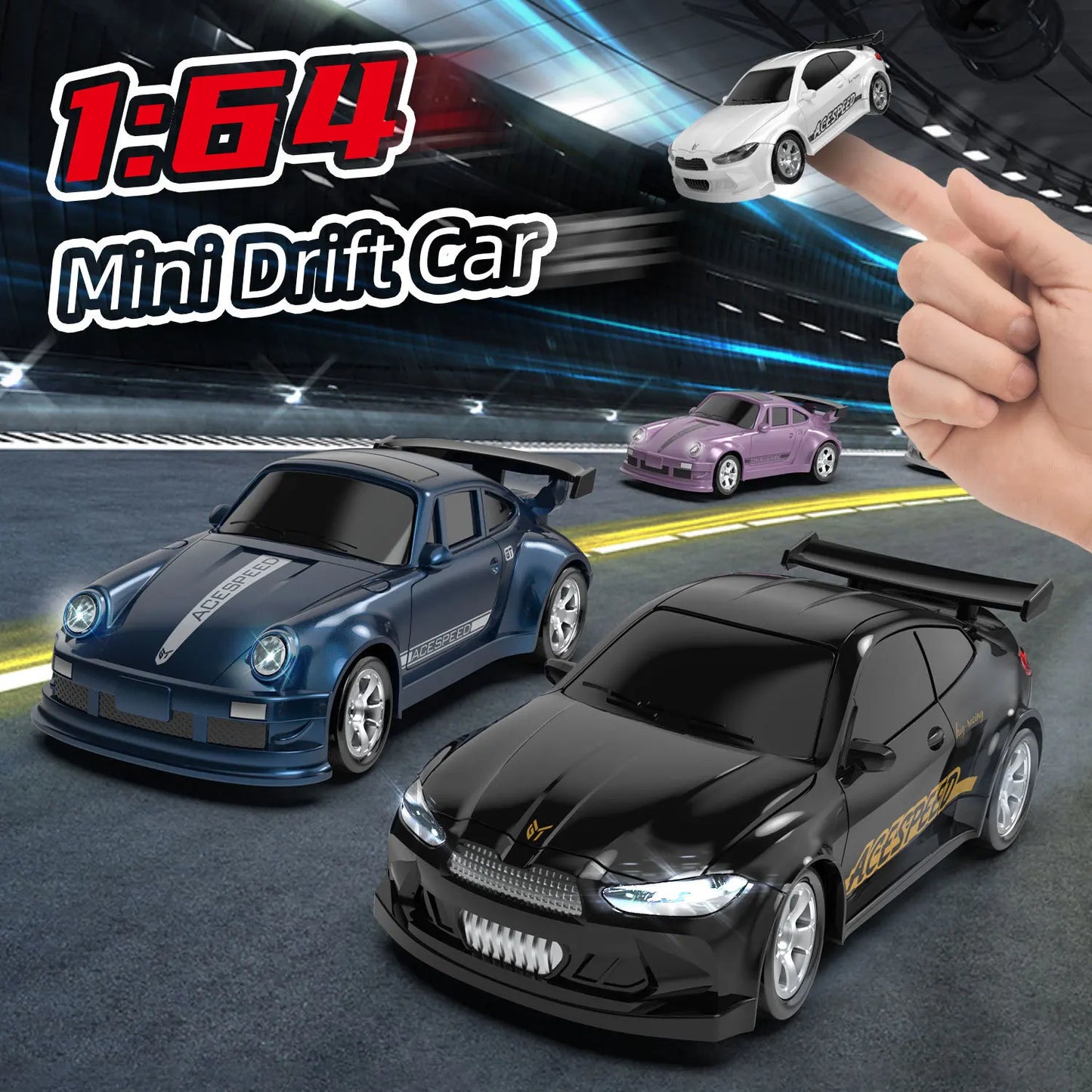 New Kf20 1: 64 Drift Rc Car Four Wheel Remote Control Car Racing Car Full Share Desktop Competition Toys Boys Perfect Gifts