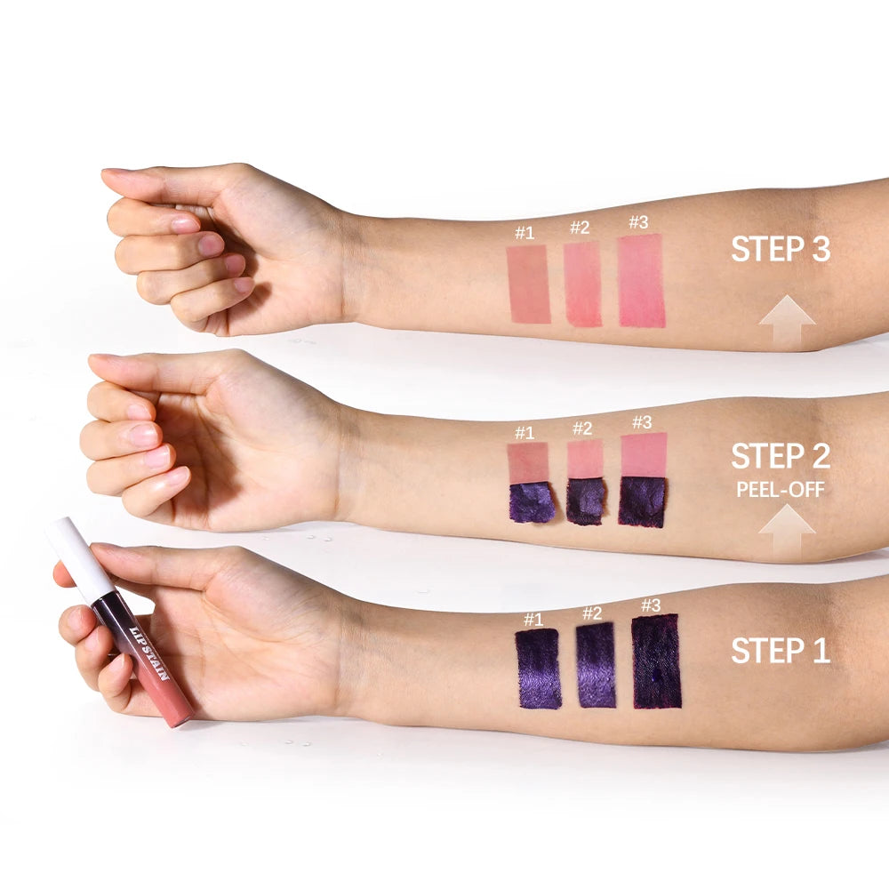 Long Lasting Waterproof Peel Off Lip Stain Lip Tint Transfer Proof Non-stick Cup Matte Reveal Lip Stain Cosmetics for Women