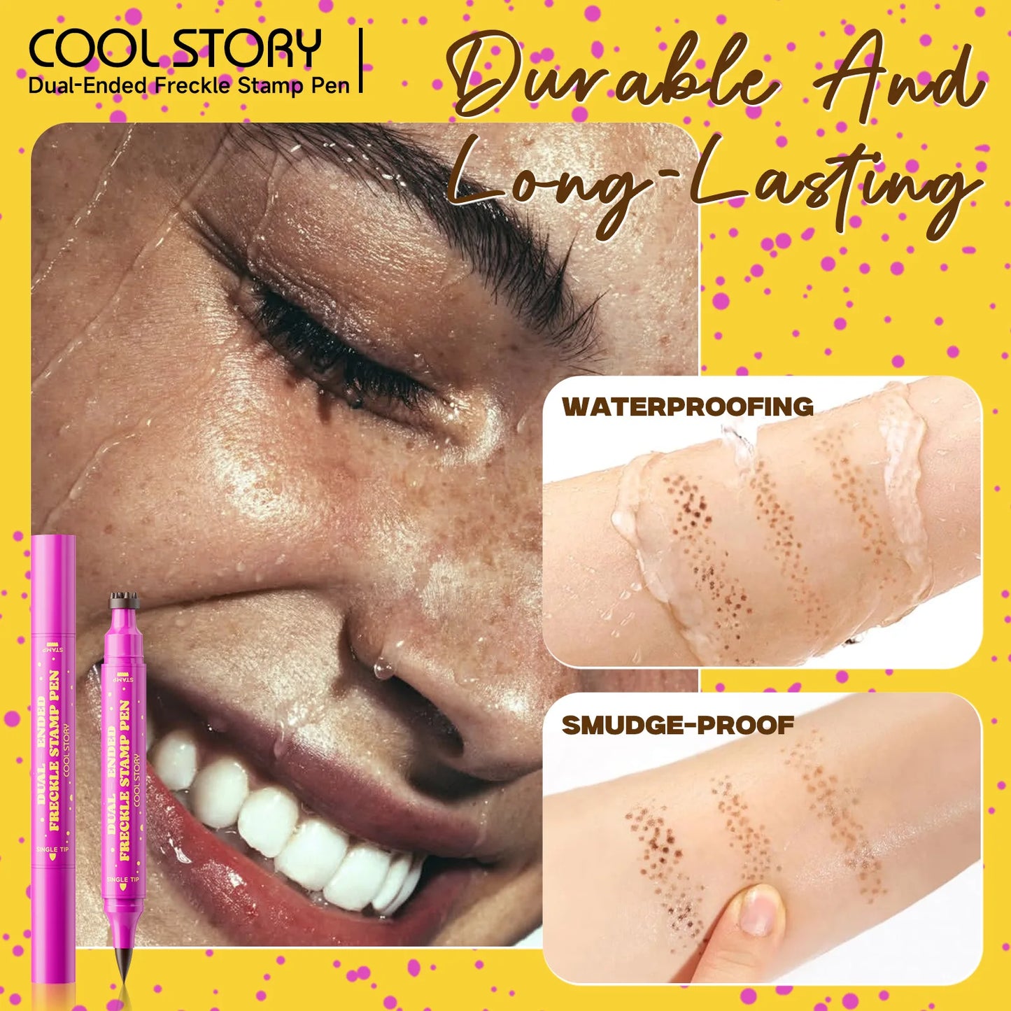 Double Eyeliner Freckles Pen All-in-One Natural Waterproof Lasting Seal Spot Pen Natural Simulation Concealer Pen Makeup Tools