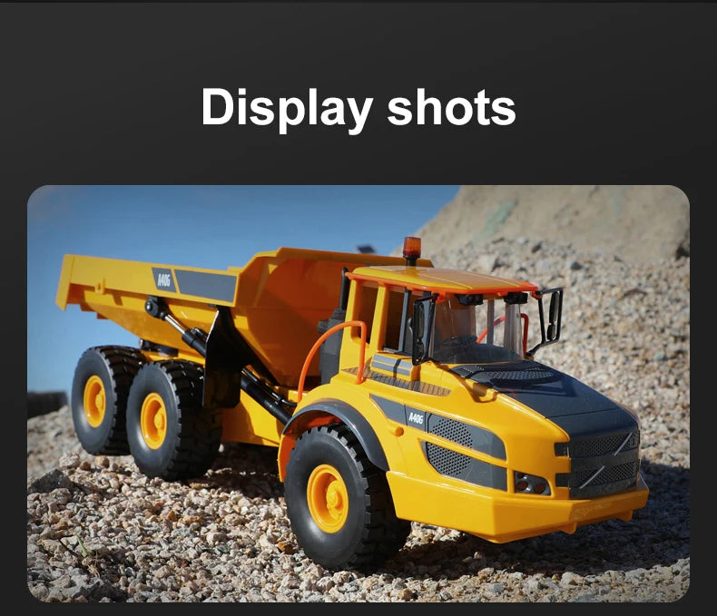 Double E E591 1/20 A40G RC Car Engineering Vehicle Kids Remote Controlled Articulated Dump Truck Toys for Boys Christmas Gifts