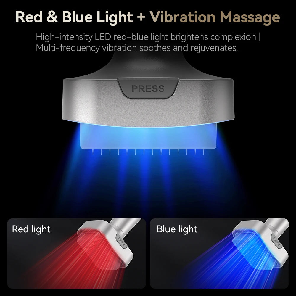 Bio Pen Bio6 Derma Stamp With 2 Roller Heads, LED Red/Blue Light, 5 EMS Levels, Microneedle Stamp 0.25 mm Needle length