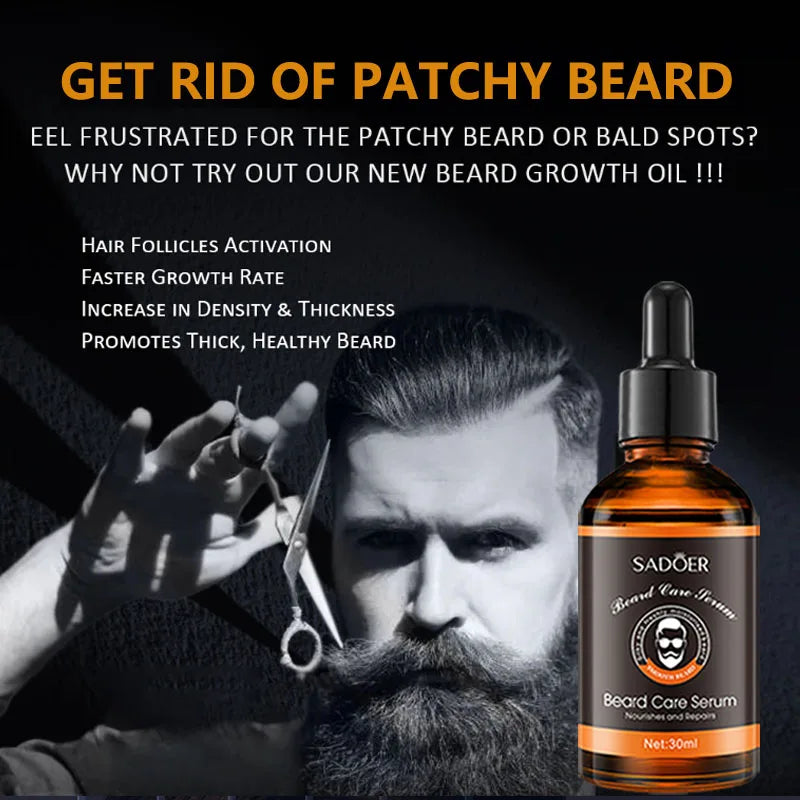 3*30ml Men's Beard Oil, Hair Care Essence, Highly Moisturizing, Used for Hair Care, Beard Smoothness, and Beard Growth Care