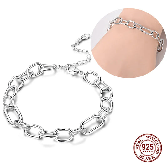925 Sterling Silver Adjustable Buckle Chain Original Bracelet for Women Fit Original Charms Beads DIY Making Gift