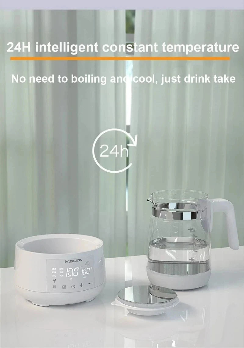 1200ml Smart Constant Temperature Milk Regulator Glass Kettle Baby Milk Powder Electric Kettle Multifunctional Milk Warmer 220V