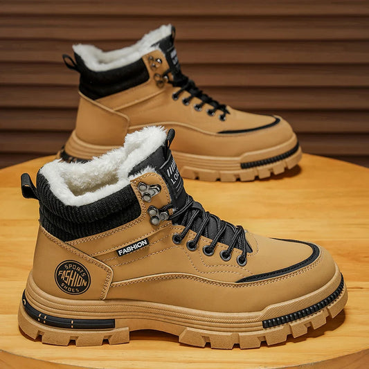 Men's comfortable casual versatile outdoor cotton shoes winter warm shoes plus size fashion youth non-slip soft-sole work shoes