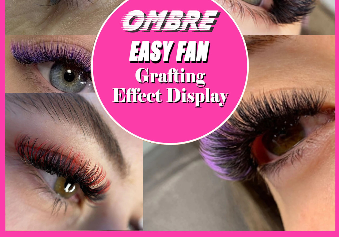 0.07mm Ombre Easy Fan Lashes Extension C/D Curl Wispy Natural Soft Gradient Pink/Blue/Green/Purple Volume Fans Silk Mink Lashes